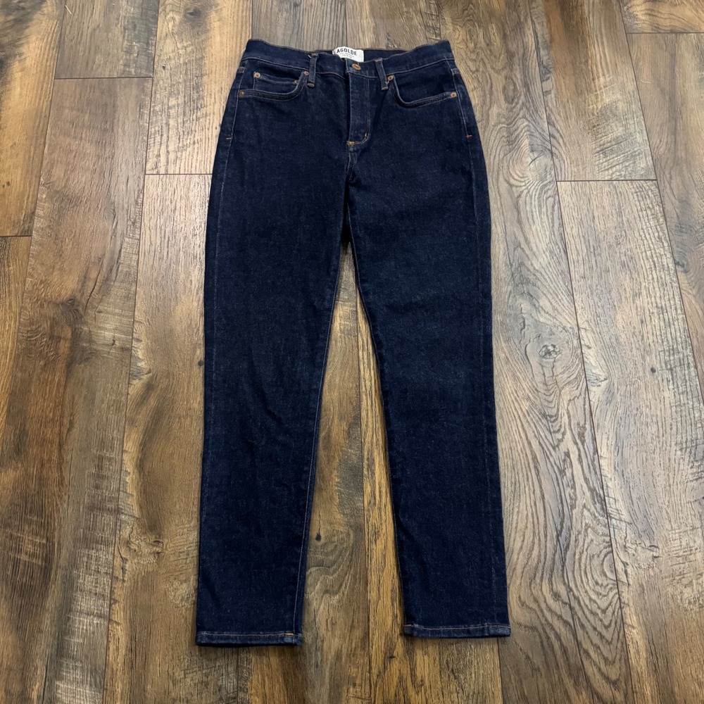 AGOLDE Premium Jeans Womens 27 Dark Blue High Rise Skinny Stretch Minimalist